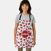 クリスマスベルグレイ赤パタミニマルーン エプロン (インサイチュ)