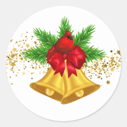 クリスマスベルスティッカー ラウンドシール (正面)