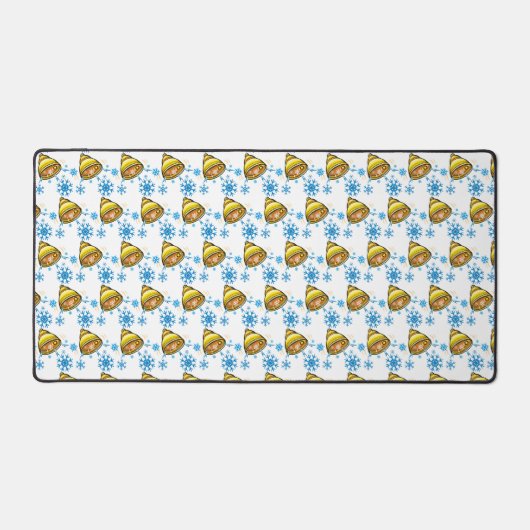 クリスマスベルスノーフレークホリデーパターン デスクマット (正面)