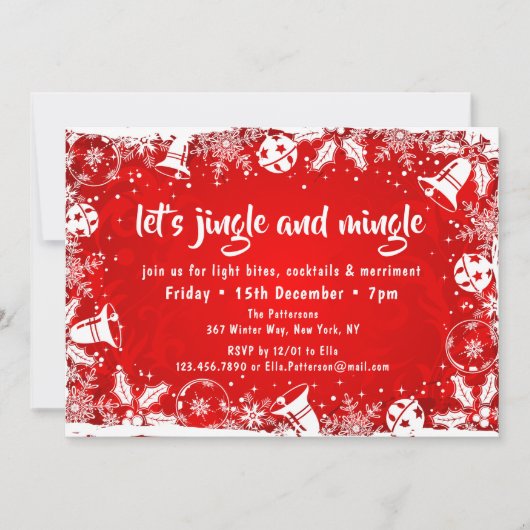クリスマスベルズジングルとミングルクリスマスパーティー 招待状 (正面)