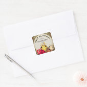 クリスマスベルズスノーフレークスホリデー スクエアシール (封筒)