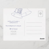 クリスマスベルズネイビーブルーエレガント企業の 箔招待状ポストカード (裏面)