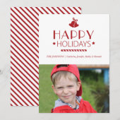 クリスマスベルズハッピーホリデーズフォトカードグリーティング シーズンカード (正面/裏面)