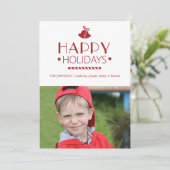 クリスマスベルズハッピーホリデーズフォトカードグリーティング シーズンカード (スタンド正面)