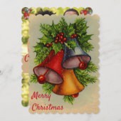 クリスマスベルズフラットホリデーフォトカード シーズンカード (正面/裏面)