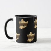 クリスマスベルズブラックと金ゴールドパターエレガントンマグ マグカップ (左)