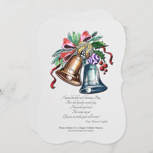 クリスマスベルズホリディグリーティングカード シーズンカード (正面/裏面)