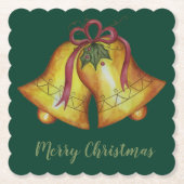 クリスマスベルズホリデーパーティー飲み物用コースター ペーパーコースター (正面)