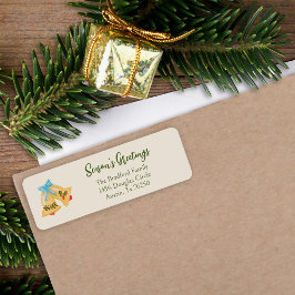 クリスマスベルズホリデーレッドグリーンミニマル金ゴールド ラベル