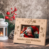 クリスマスベルズホリー離れズスノーフレークカスタムー レーザー彫刻フレーム