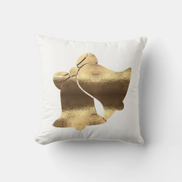 クリスマスベルズホワイトと金ゴールドフェスティバル エレガント クッション