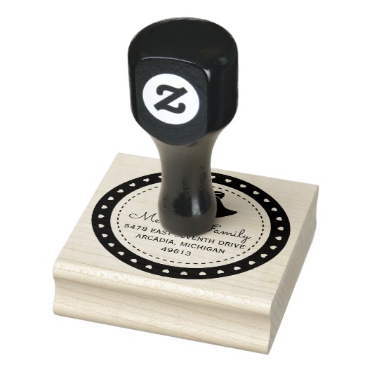 クリスマスベルズラウンド差出人住所ゴム印 ラバースタンプ (スタンプ)