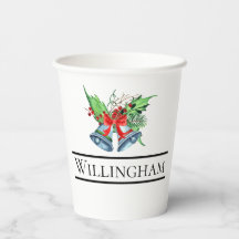 クリスマスベルズレッドベリーズエバーグリーンネームイニシャル