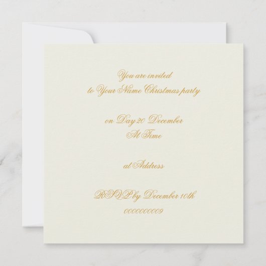 クリスマスベルズ&オーナメントパーティの招待状 招待状 (裏面)