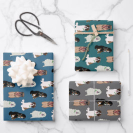 クリスマスベルナーズレオンベルガーセントベルナードピレネーズ  ラッピングペーパーシート