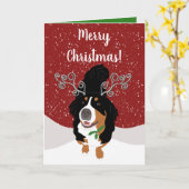 クリスマスベルネーズマウンテンドッグギフトカード カード (黄色い花)