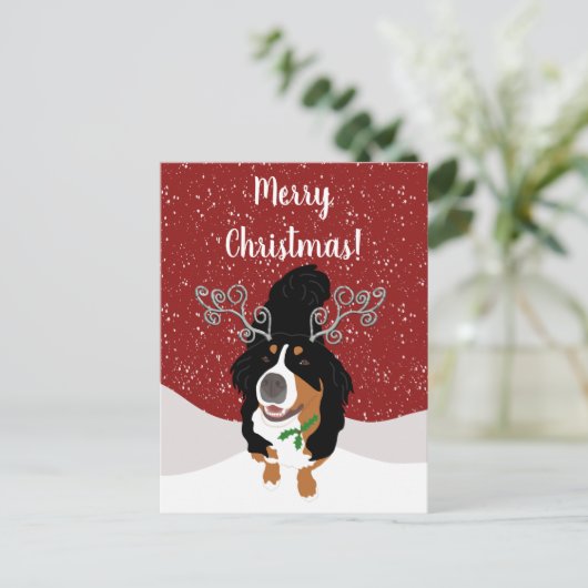 クリスマスベルネーズマウンテンドッグギフトカード ポストカード (スタンド正面)