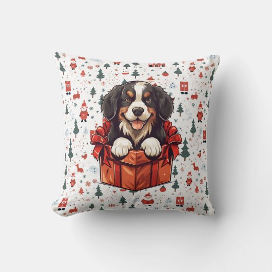 クリスマスベルネーズマウンテンドッグギフトボックス クッション (正面)