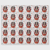 クリスマスベルネーズマウンテンドッグギフトボックス ラッピングペーパー (フラット)