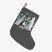 クリスマスベルネーズマウンテンドッグママパピースウィンター スモールクリスマスストッキング (正面 (吊り時))