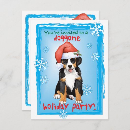 クリスマスベルネーズマウンテンドッグ招待状 シーズンカード (正面/裏面)