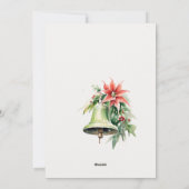 クリスマスベルパインポインセチア水彩写真 シーズンカード (裏面)