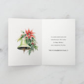 クリスマスベルパインポインセチア茎葉水彩 シーズンカード (内部)