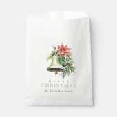 クリスマスベルパインポインセチア茎葉水彩 フェイバーバッグ (正面)