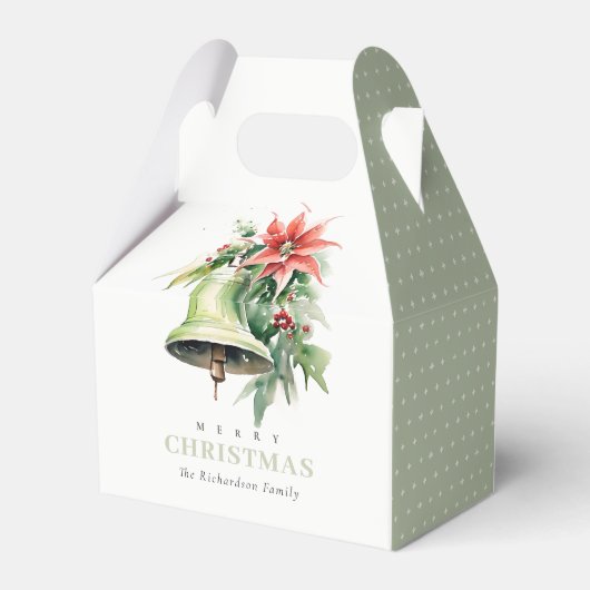 クリスマスベルパインポインセチア茎葉水彩 フェイバーボックス (裏面サイド)