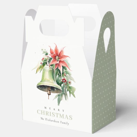 クリスマスベルパインポインセチア茎葉水彩 フェイバーボックス (オープン)