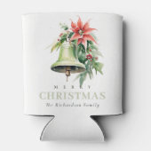 クリスマスベルパインポインセチア茎葉水彩 缶クーラー (裏面)