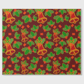 クリスマスベルパターン ラッピングペーパー (フラット)