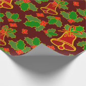 クリスマスベルパターン ラッピングペーパー (角)