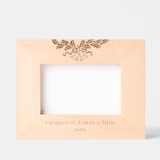 クリスマスベルパーソナライズされた写真 レーザー彫刻フレーム (正面)