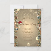 クリスマスベルピネコーンサンタハットクリスマス 招待状 (正面)