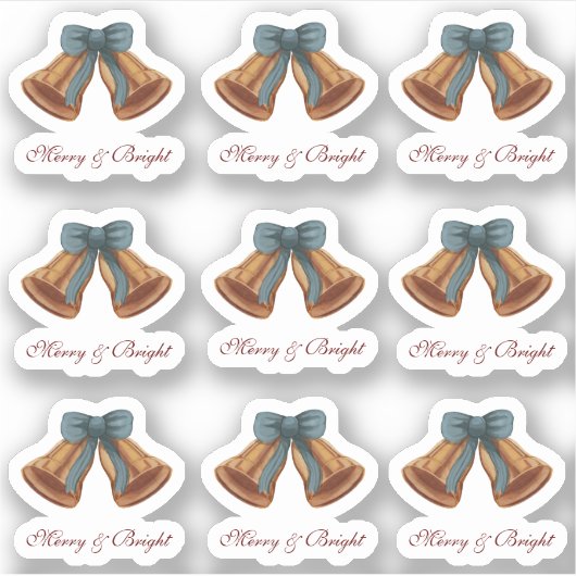 クリスマスベルメリーリボン及び明るいシール シール (正面)