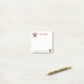 クリスマスベルリースウォーターカラーフラワーブーケ ポストイット (デスク上)