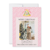 クリスマスベル名門私立校風のピンクと写真