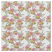 クリスマスベル模様の生地 ファブリック (クローズアップ)