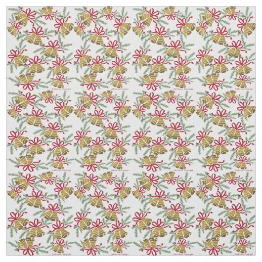 クリスマスベル模様の生地 ファブリック (見本)