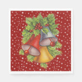 クリスマスベル紙プレートナプキンズ スタンダードランチョンナプキン (正面)