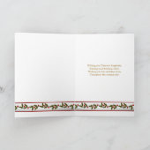 クリスマスベル、ホリーとキャンドルの隣のカード シーズンカード (内部)