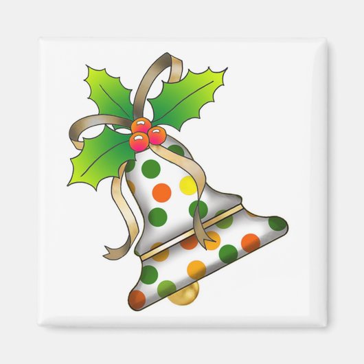 クリスマスベル(ホリー付き)–12 マグネット (正面)