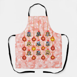 クリスマスベル&ボールオーナメント6枚の写真L-Red A エプロン