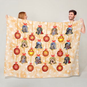 クリスマスベル&ボールオーナメント6枚L – ピーチ フリースブランケット