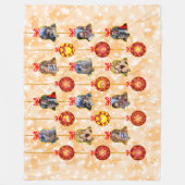 クリスマスベル&ボールオーナメント6枚L – ピーチ フリースブランケット (正面)