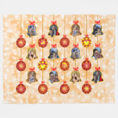 クリスマスベル&ボールオーナメント6枚L – ピーチ フリースブランケット (正面(横))