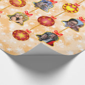 クリスマスベル&ボールオーナメント6枚L – ピーチ ラッピングペーパー (角)