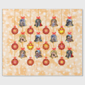 クリスマスベル&ボールオーナメント6枚L – ピーチ ラッピングペーパー (フラット)