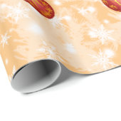 クリスマスベル&ボールオーナメント6枚L – ピーチ ラッピングペーパー (ロールコーナー)